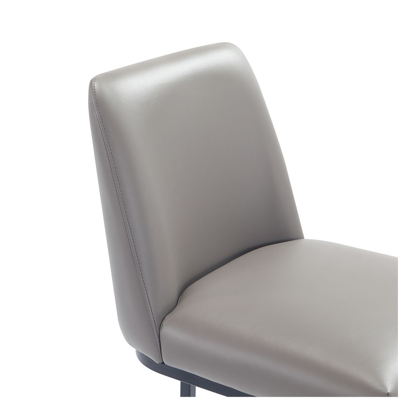 Manhattan Comfort Serena Barstool with Steel Base in Gray (Set of 3)