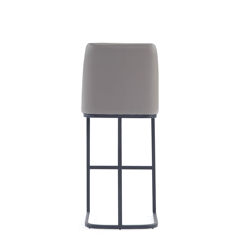 Manhattan Comfort Serena Barstool with Steel Base in Gray (Set of 3)
