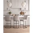 Manhattan Comfort Serena Barstool with Steel Base in Light Gray (Set of 3)