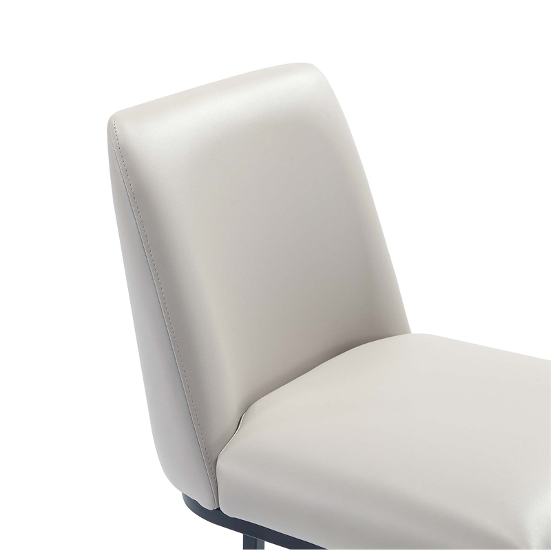 Manhattan Comfort Serena Barstool with Steel Base in Light Gray (Set of 3)
