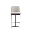 Manhattan Comfort Serena Barstool with Steel Base in Light Gray (Set of 3)