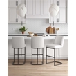 Manhattan Comfort Serena Barstool with Steel Base in White (Set of 3)