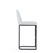 Manhattan Comfort Serena Barstool with Steel Base in White (Set of 3)