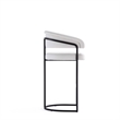 Manhattan Comfort Augusta Barstool with Metal Base in White - Set of 3