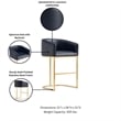 Manhattan Comfort Louvre Counter Stool with Steel Base in Black - Set of 3
