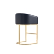 Manhattan Comfort Louvre Counter Stool with Steel Base in Black - Set of 3