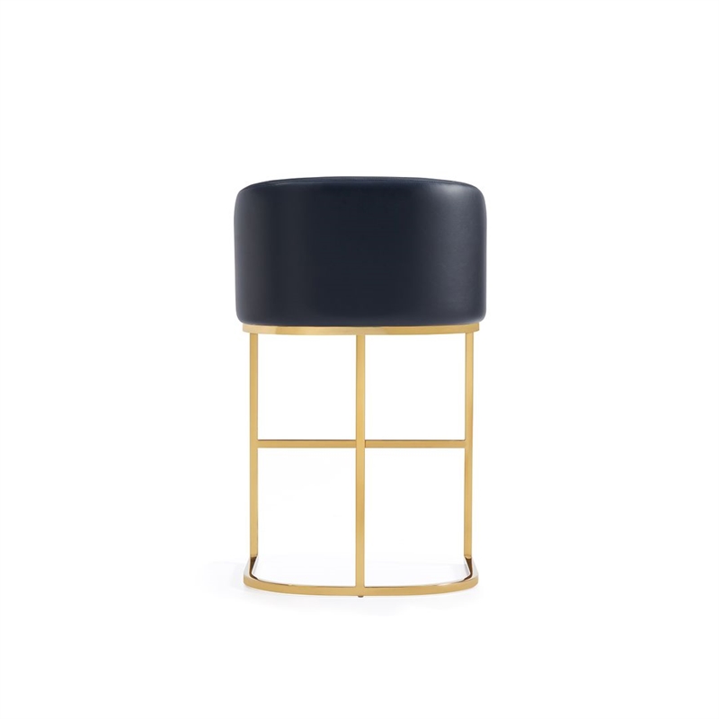 Manhattan Comfort Louvre Counter Stool with Steel Base in Black - Set of 3