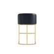 Manhattan Comfort Louvre Counter Stool with Steel Base in Black - Set of 3