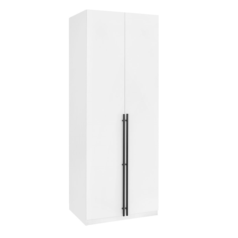 Manhattan Comfort Lee Wardrobe Closet 1.0 in White - Engineered Wood - Set of 3