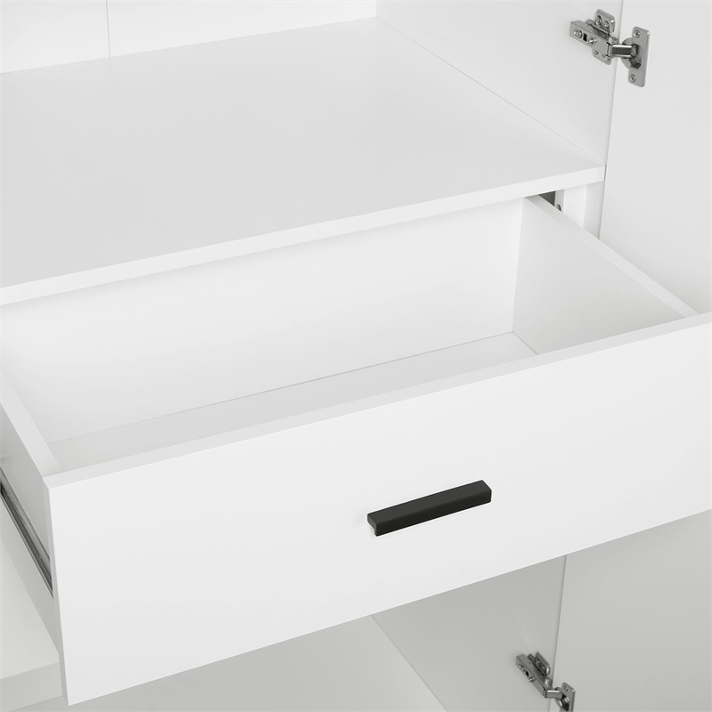 Manhattan Comfort Lee Wardrobe Closet 1.0 in White - Engineered Wood - Set of 3