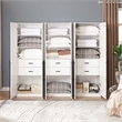 Manhattan Comfort Lee Wardrobe Closet 1.0 in White - Engineered Wood - Set of 3