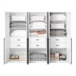 Manhattan Comfort Lee Wardrobe Closet 1.0 in White - Engineered Wood - Set of 3