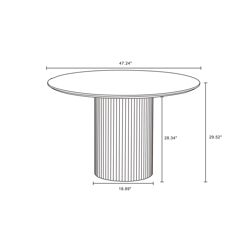 5-Piece Hathaway 47.24 Round Solid Wood Table with 4 Flor Dining Chairs in Black
