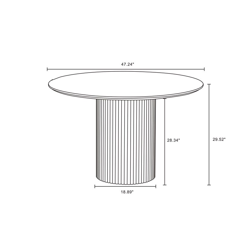 5-Piece Hathaway 47.24 Round Solid Wood Table with 4 Flor Dining Chairs in Gray