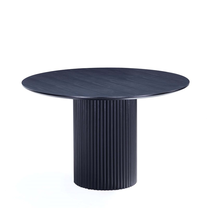 5-Piece Hathaway 47.24 Round Solid Wood Table with 4 Flor Dining Chairs in Gray