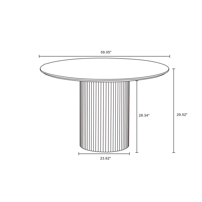 7-Piece Hathaway Round Solid Wood Dining Table with 6 Dining Chairs in Black