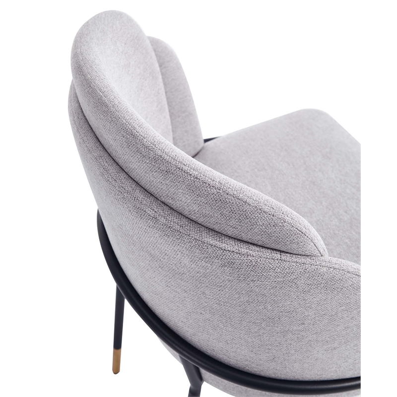 7-Piece Hathaway Round Solid Wood Dining Table with 6 Dining Chairs in Gray