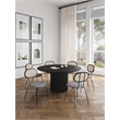 7-Piece Hathaway Round Solid Wood Dining Table with 6 Dining Chairs in Gray