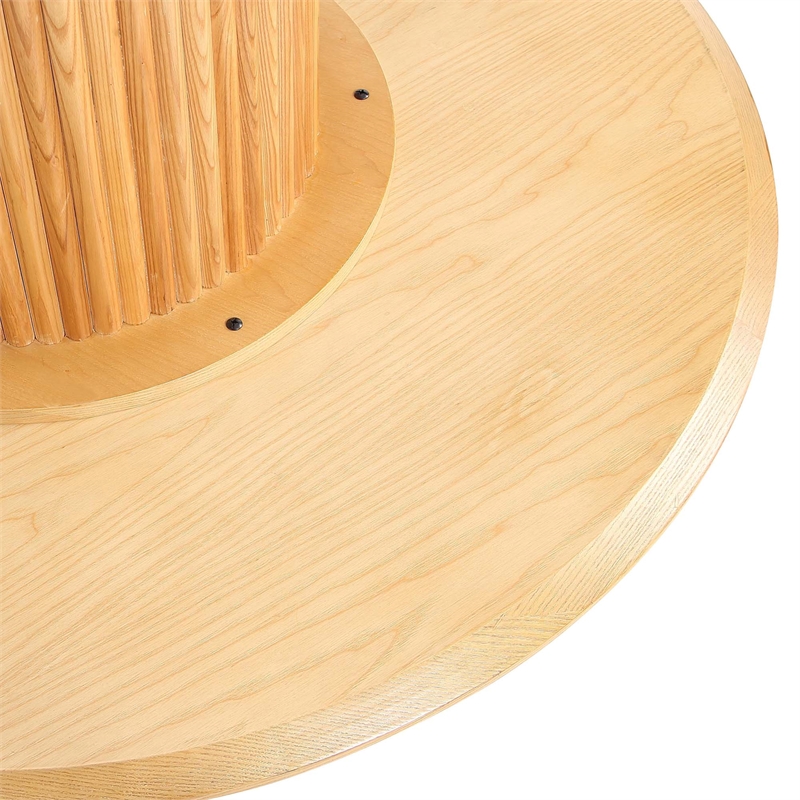 7-Piece Hathaway Round Solid Wood Dining Table with 6 Dining Chairs in Oatmeal