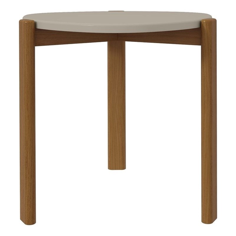 Manhattan Comfort Gales End Table from Engineered Wood in Beige
