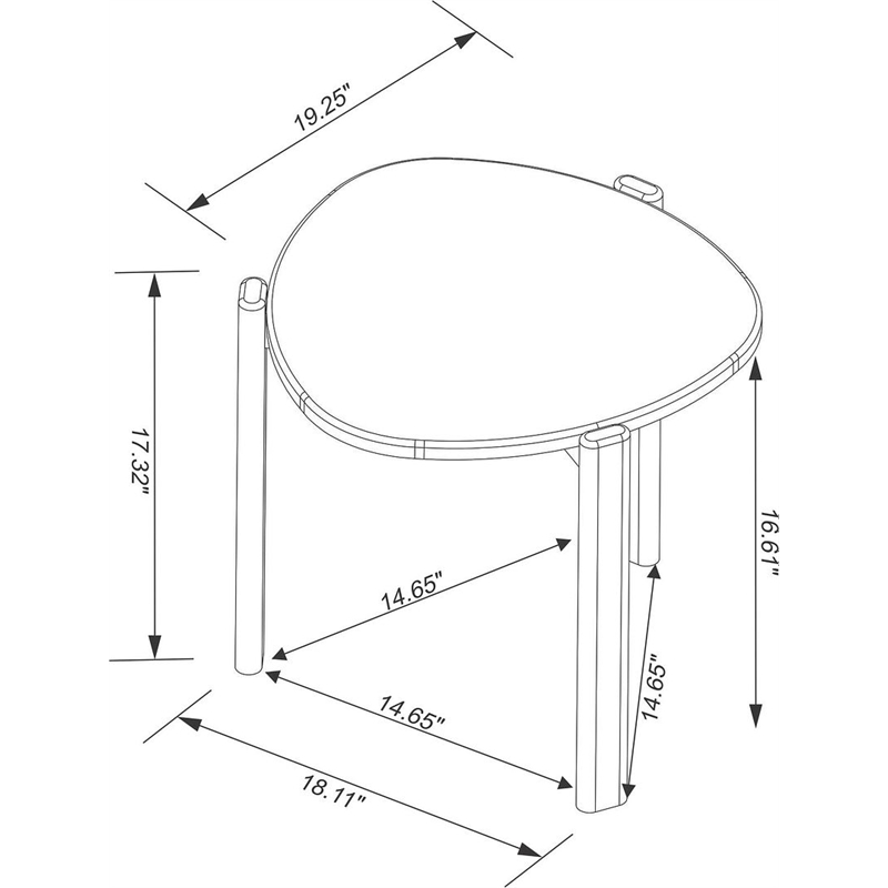 Manhattan Comfort Gales End Table from Engineered Wood in Matte White