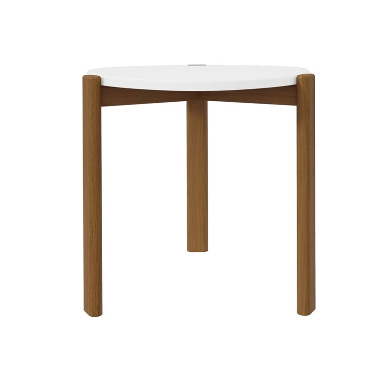 Manhattan Comfort Gales End Table from Engineered Wood in Matte White