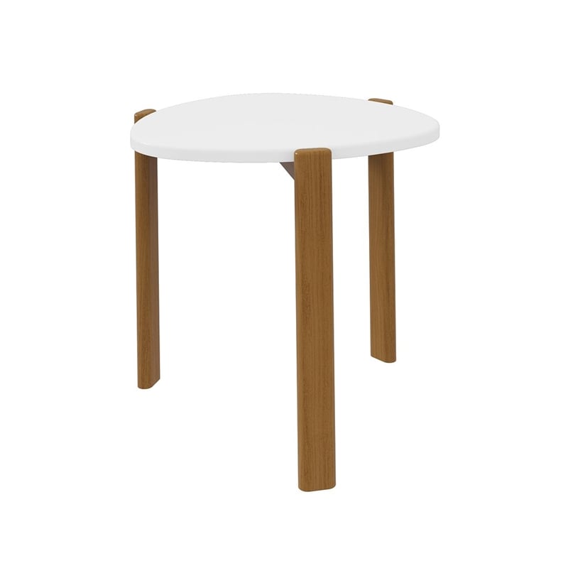 Manhattan Comfort Gales End Table from Engineered Wood in Matte White