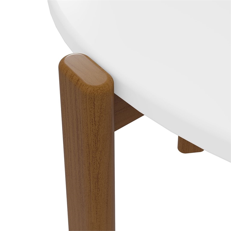 Manhattan Comfort Gales End Table from Engineered Wood in Matte White