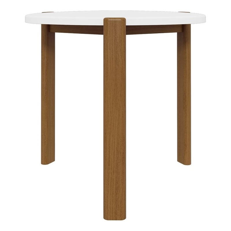 Manhattan Comfort Gales End Table from Engineered Wood in Matte White