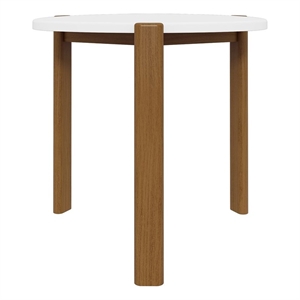 Manhattan Comfort Gales End Table from Engineered Wood in Matte White