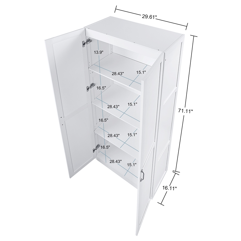 Hopkins Storage Closet from Engineered Wood 3.0 in White - Set of 2