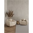 Manhattan Comfort Tribeca Accent Chairs with Solid Wood Base in Beige - Set of 2