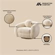 Manhattan Comfort Tribeca Accent Chairs with Solid Wood Base in Beige - Set of 2