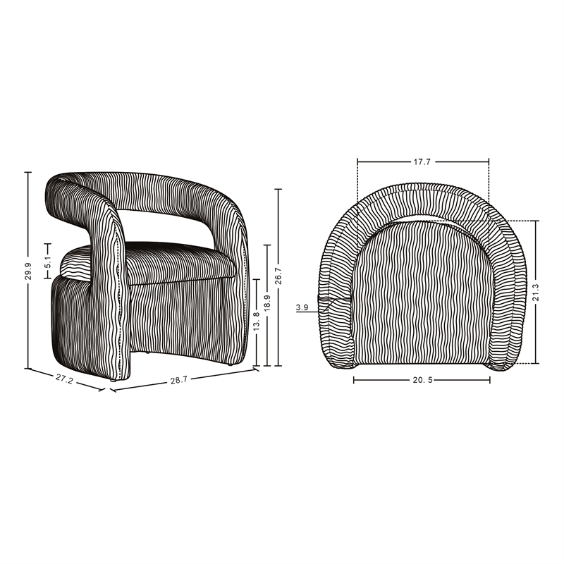 Manhattan Comfort Corvette Dining Chairs with Solid Wood Base in Dove - Set of 2