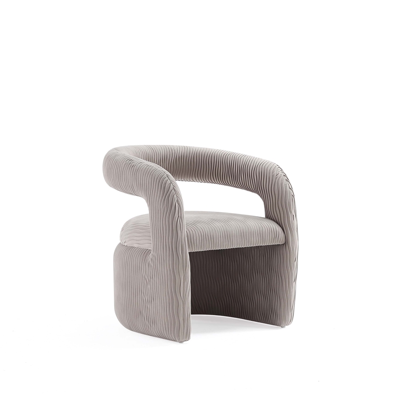 Manhattan Comfort Corvette Dining Chairs with Solid Wood Base in Dove - Set of 2
