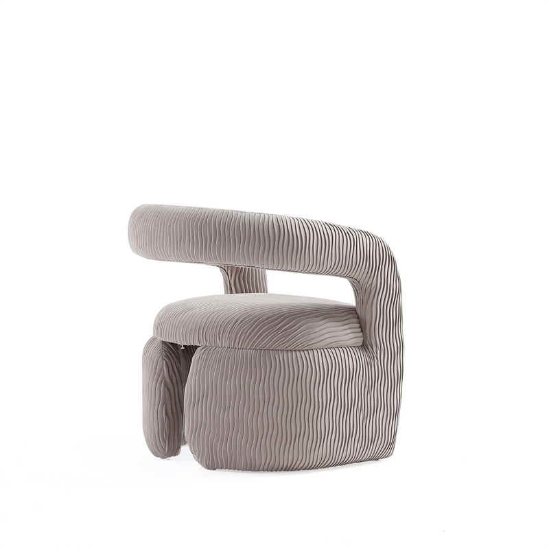 Manhattan Comfort Corvette Dining Chairs with Solid Wood Base in Dove - Set of 2
