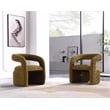 Corvette Dining Chairs with Solid Wood Base in Olive Green - Set of 2