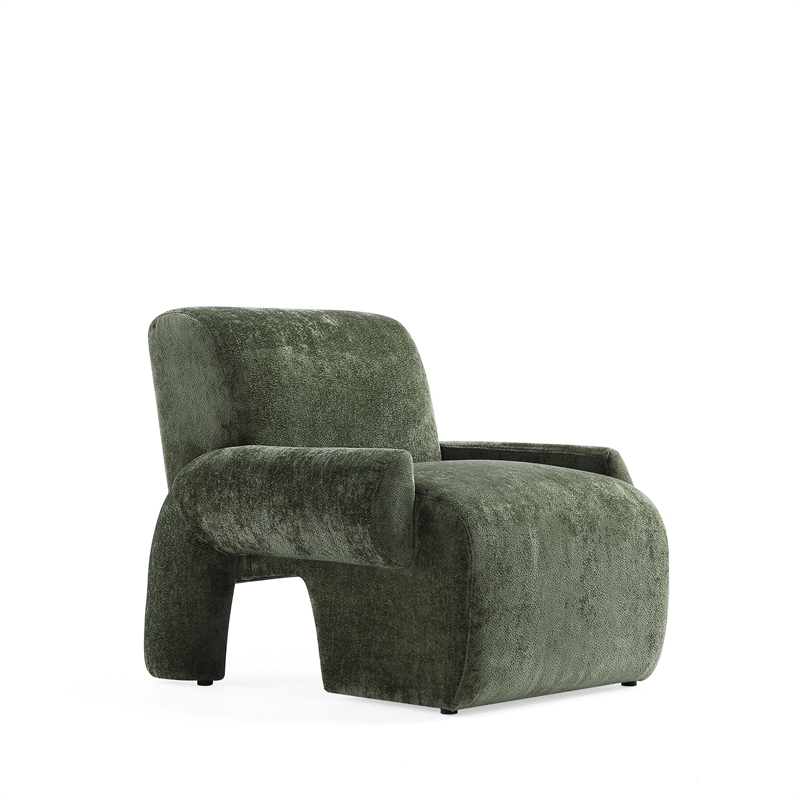 Verandah Accent Chairs with Solid Wood Frame in Olive Green - Set of 2