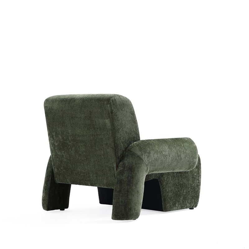Verandah Accent Chairs with Solid Wood Frame in Olive Green - Set of 2