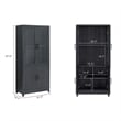 Manhattan Comfort Jodie Bookcase from Engineered Wood in Gray - Set of 2