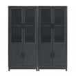 Manhattan Comfort Jodie Bookcase from Engineered Wood in Gray - Set of 2
