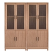 Manhattan Comfort Jodie Bookcase from Engineered Wood in Maple - Set of 2