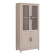 Manhattan Comfort Jodie Bookcase from Engineered Wood in Light Oak - Set of 2