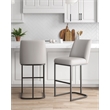 Manhattan Comfort Serena Barstool with Metal Base in Light Gray (Set of 2)