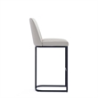 Manhattan Comfort Serena Barstool with Metal Base in Light Gray (Set of 2)