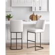 Manhattan Comfort Serena Barstool with Metal Base in White (Set of 2)