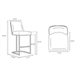 Manhattan Comfort Serena Barstool with Metal Base in White (Set of 2)