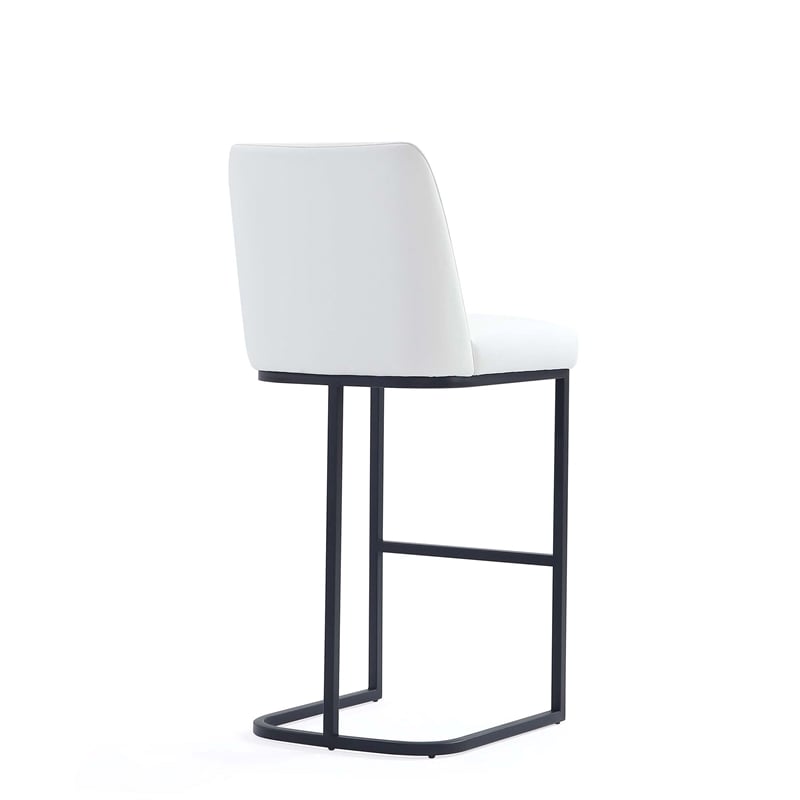 Manhattan Comfort Serena Barstool with Metal Base in White (Set of 2)