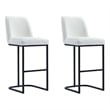 Manhattan Comfort Serena Barstool with Metal Base in White (Set of 2)