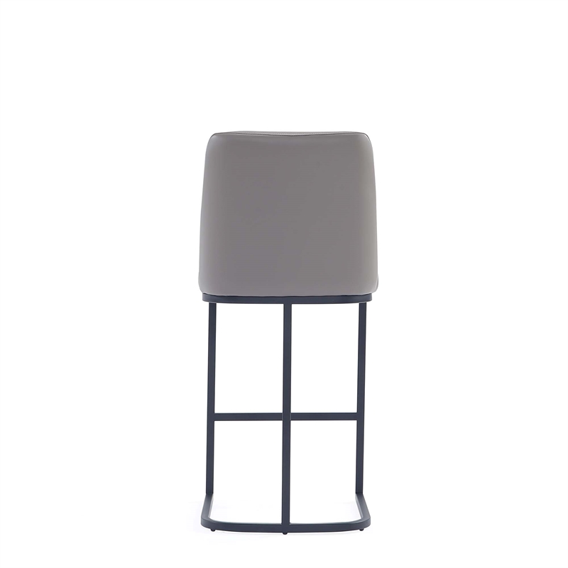 Manhattan Comfort Serena Counter Stool with Metal Base in Gray (Set of 2)